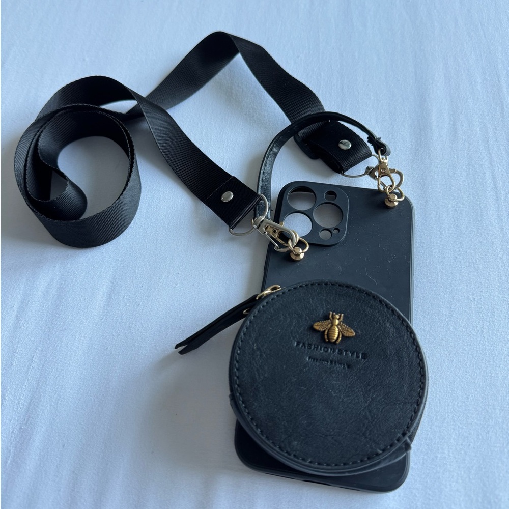 iPhone 13 ProMax phone holder satchel cross body black